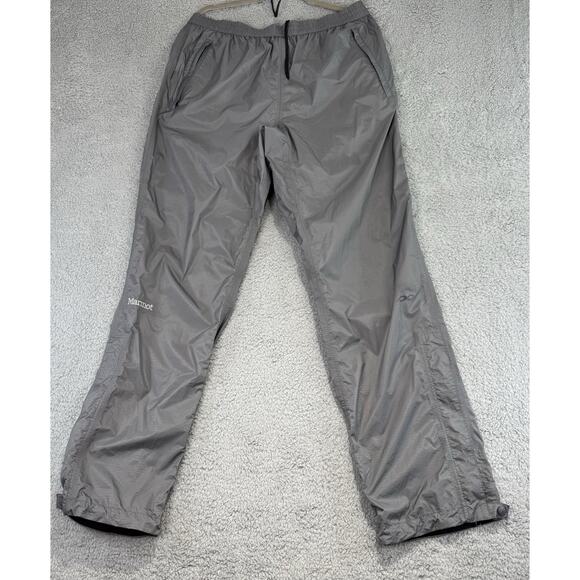 Marmot PreCip Waterproof Hiking Rain Pants Elastic Waist Pocket Gray Men XL - Picture 1 of 16